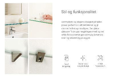 Skleněná police pod zrcadlo poloprůhledná