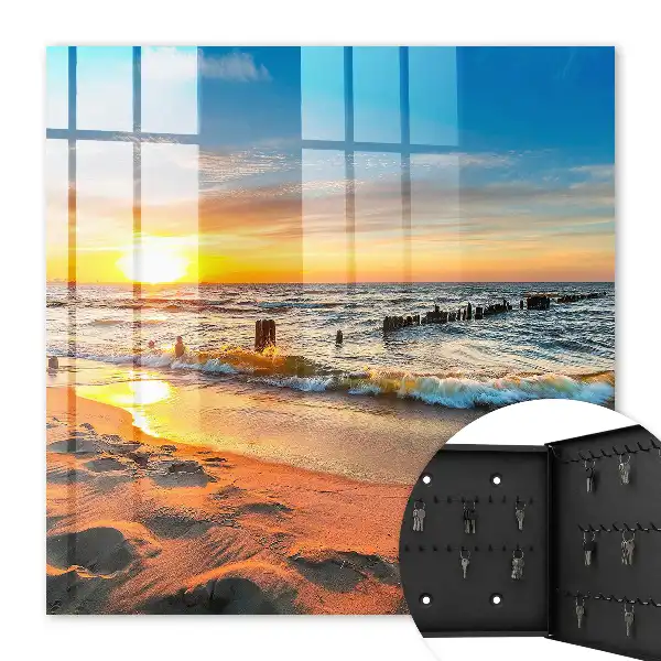 Západ slunce nad mořem s pláží