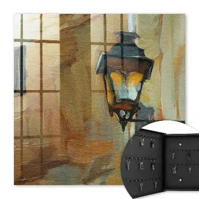 Retro lampa s teplým pozadím
