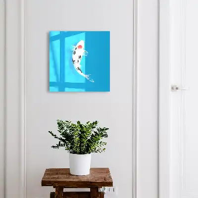 Koi ryby s modrým pozadím