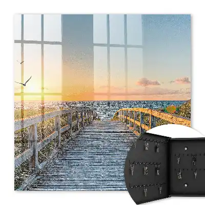Cesta při západu slunce k oceánu