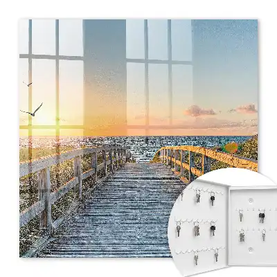 Cesta při západu slunce k oceánu