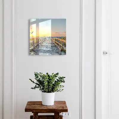 Cesta při západu slunce k oceánu