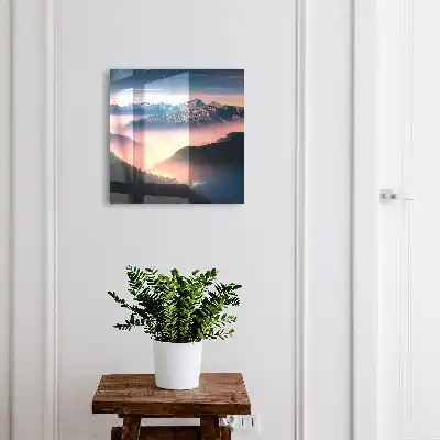 Horské panorama se světly města