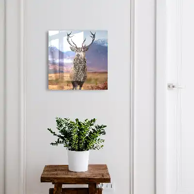Jelen v podzimní horské krajině
