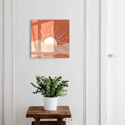 Oranžový úsvit v minimalistické grafice