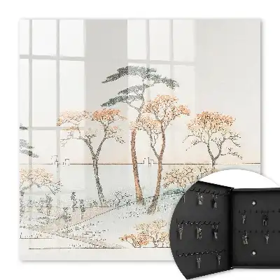 Japonská krajina jemných barev
