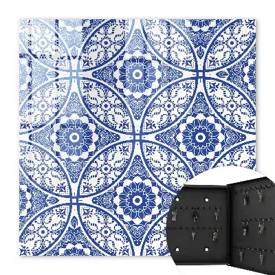 Modré mozaikové geometrické motivy