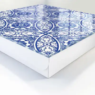 Modré mozaikové geometrické motivy