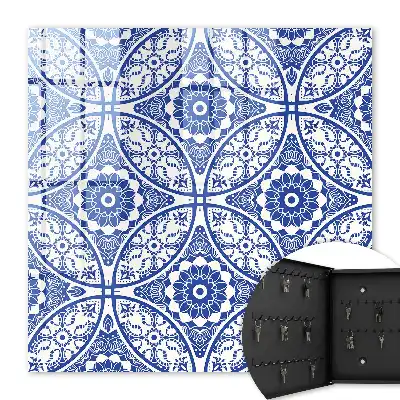 Modré mozaikové geometrické motivy
