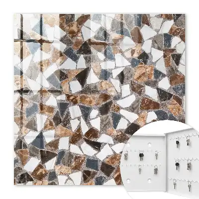Geometrická mozaika hnědá, bílá a šedá