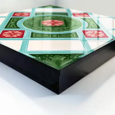 Květinová geometrie červená modrá