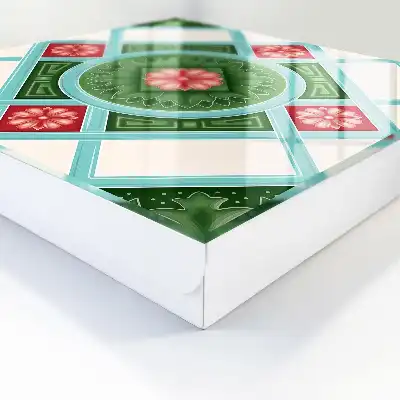 Květinová geometrie červená modrá
