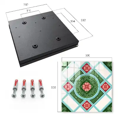 Květinová geometrie červená modrá