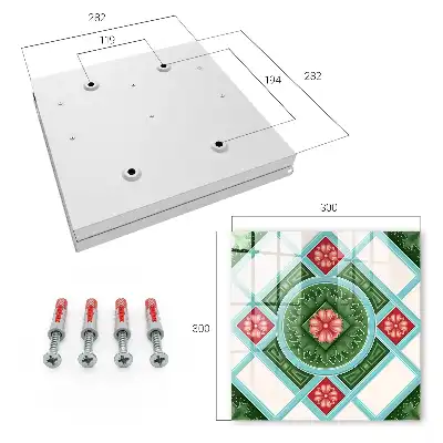 Květinová geometrie červená modrá