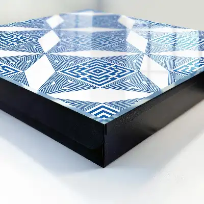 Geometrický vzor v modré barvě s čtverečky