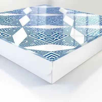 Geometrický vzor v modré barvě s čtverečky