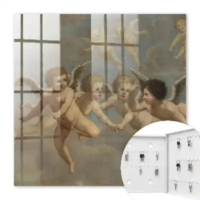 Létající andělé putti barokní malba modrá