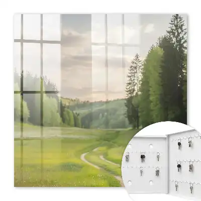 Idylická krajina s poli a lesy