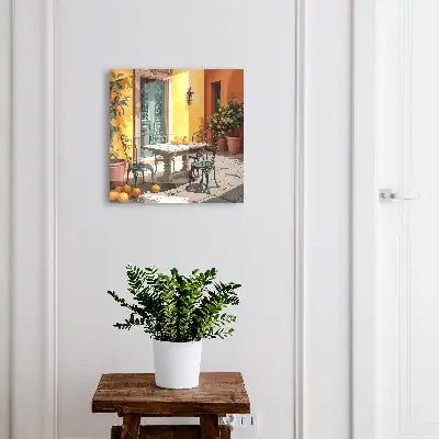 Slunný dvůr s pomerančovníky a terasou