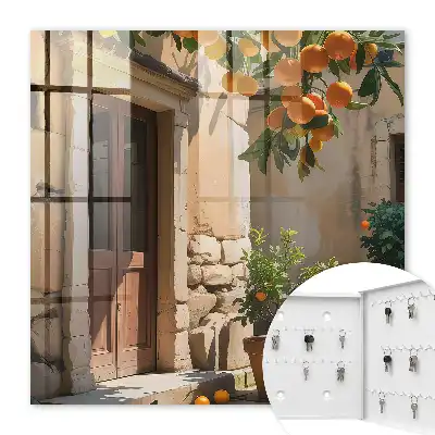 Oranžové útočiště s kamenným pozadím
