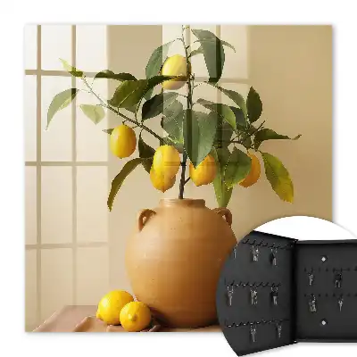 Citrony ve džbánu na béžovém pozadí