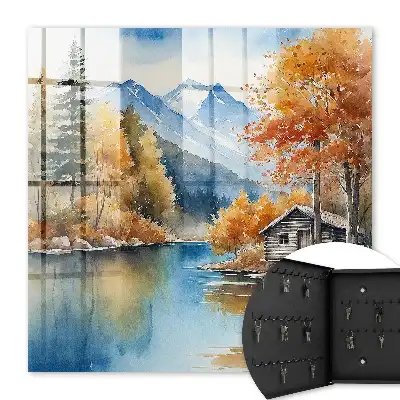 Horský podzim s horami a řekou