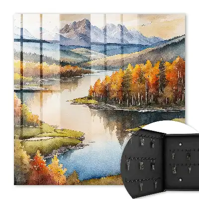 Podzimní hory s lesem