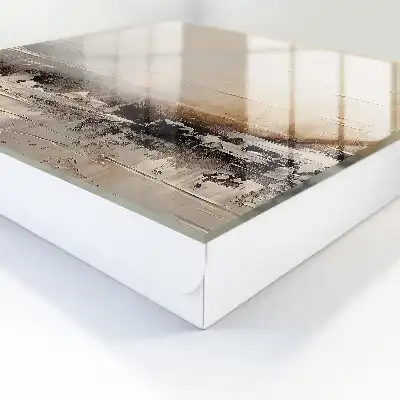 Abstraktní malba krajiny s vodorovnými liniemi