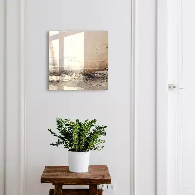 Abstraktní malba krajiny s vodorovnými liniemi