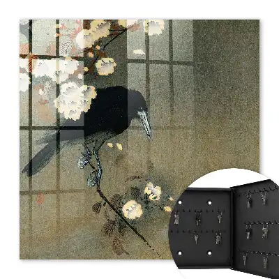 Vrána Ohara koson a květy třešní