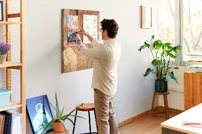 Korková nástěnka s motivem přírodního dřeva