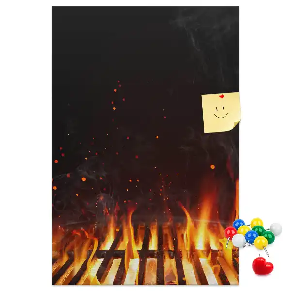 Korková nástěnka Plameny grilu