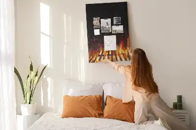 Korková nástěnka Plameny grilu