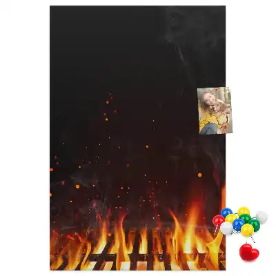 Korková nástěnka Plameny grilu