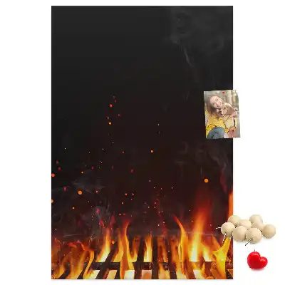 Korková nástěnka Plameny grilu