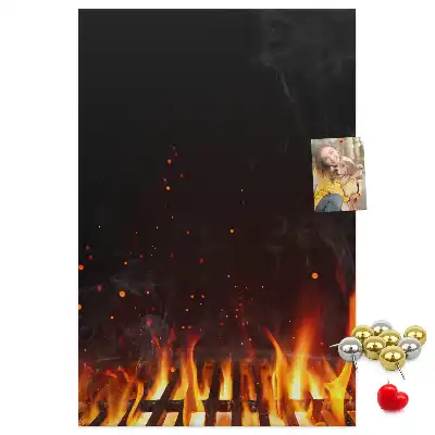 Korková nástěnka Plameny grilu