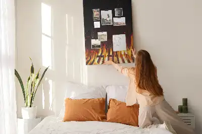 Korková nástěnka Plameny grilu