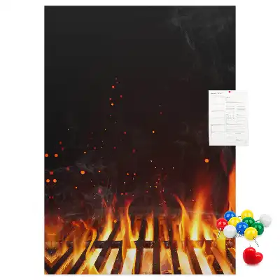 Korková nástěnka Plameny grilu