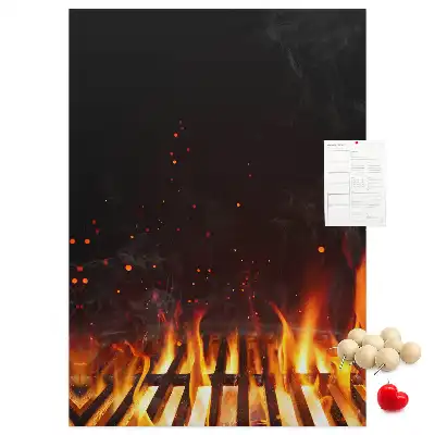 Korková nástěnka Plameny grilu