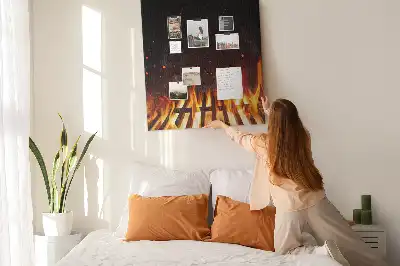 Korková nástěnka Plameny grilu