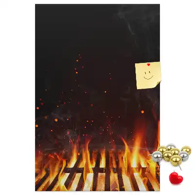 Korková nástěnka Plameny grilu