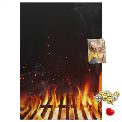 Korková nástěnka Plameny grilu