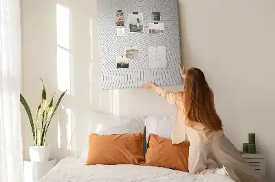 Korková nástěnka se vzorem šedých čar