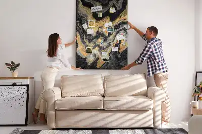 Korková nástěnka s motivem abstraktních uměleckých skvrn