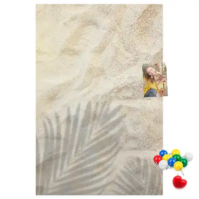 Korková nástěnka s motivem letního plážového písku