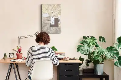 Korková nástěnka s motivem letního plážového písku