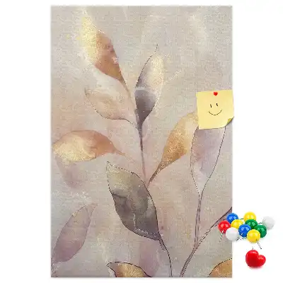 Korková nástěnka s motivem rostlinného akvarelu