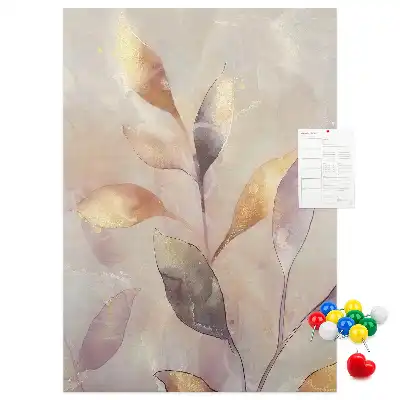 Korková nástěnka s motivem rostlinného akvarelu