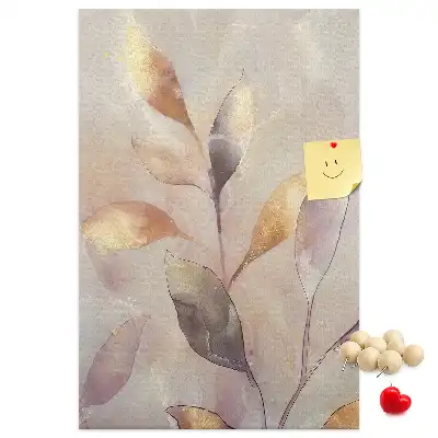 Korková nástěnka s motivem rostlinného akvarelu